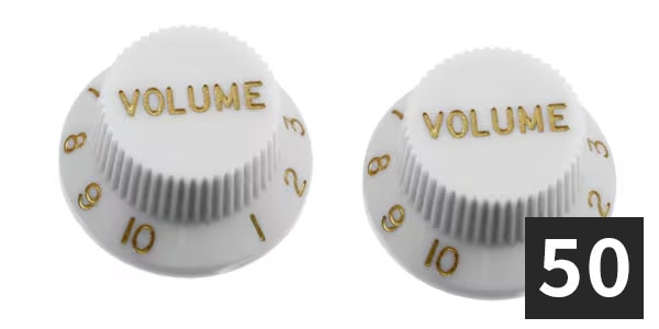 ALLPARTS ( オールパーツ )  / PK-0154-B25 Volume Knobs, White (50個セット)
