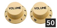 ALLPARTS / PK-0154-B28 Cream Volume Knobs - 50 Piece Bulk Pack