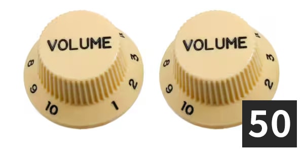 ALLPARTS ( オールパーツ )  / PK-0154-B28 Cream Volume Knobs - 50 Piece Bulk Pack