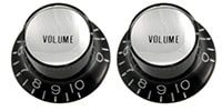 ALLPARTS / PK-0184-023 Black Volume Reflector Knobs (Qty 2)