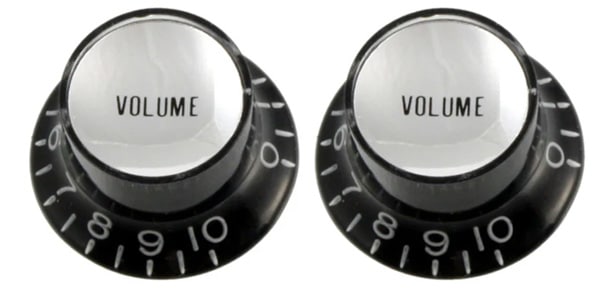 ALLPARTS / PK-0184-023 Black Volume Reflector Knobs (Qty 2)