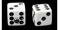ALLPARTS / PK-3250-025 White Dice Knobs- set of 2 pcs