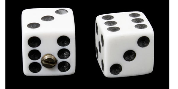 ALLPARTS / PK-3250-025 White Dice Knobs- set of 2 pcs