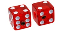 ALLPARTS / PK-3250-067 Transparent Red Dice Knobs- set of 2 pcs