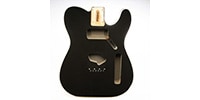 ALLPARTS / Primo RE Tele Body - Black Onyx w/ White Binding
