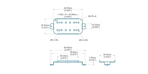ALLPARTS ( オールパーツ )  / PU-6931-001 - 49.2mm Modern Style Frame for Humbucking Picku画像2