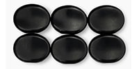 ALLPARTS / TK-7710-023 Plastic Oval Buttons Black (Qyt 6)