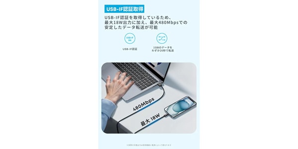 Anker ( アンカー ) / Zolo USB-C&USB-Aケーブル 1.0m ブルー画像2
