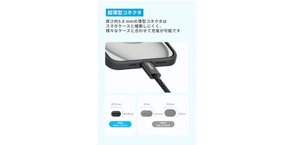 Anker ( アンカー ) / Zolo USB-C&USB-Cケーブル (240W) 1.0m ブラック画像5