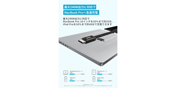 Anker ( アンカー ) / Zolo USB-C&USB-Cケーブル (240W) 1.0m ピンク画像2