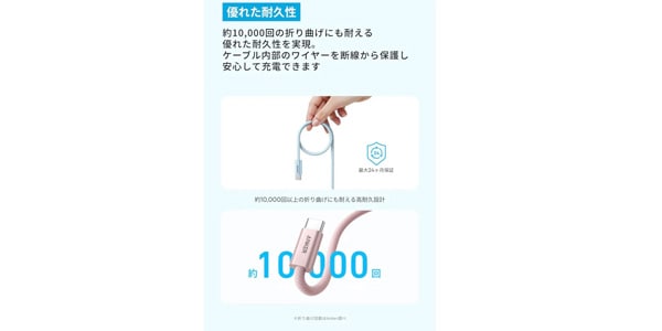 Anker ( アンカー ) / Zolo USB-C&USB-Cケーブル (240W) 1.0m ピンク画像5
