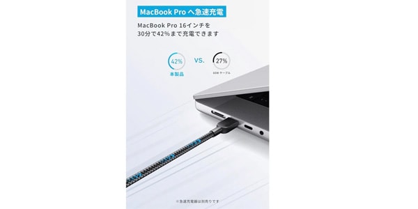 Anker ( アンカー ) / USB-C&USB-Cケーブル (高耐久ナイロン) 0.9m ブラック画像2