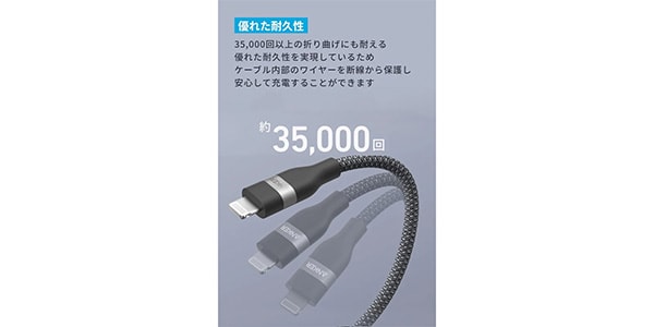 Anker ( アンカー )  / USB-C&ライトニングケーブル 0.9m ブラック画像4