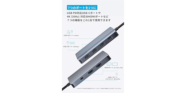 Anker ( アンカー )  / Anker USB-C ハブ (7-in-1, Dual Display)画像2