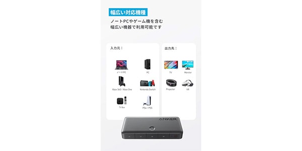 Anker ( アンカー )  / Anker HDMI Switch (4-in-1 Out, 4K HDMI)画像3