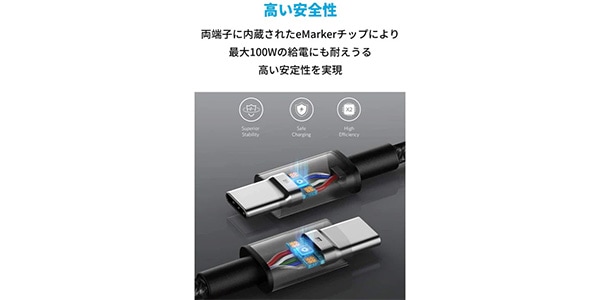 Anker ( アンカー )  / 高耐久ナイロン USB-C&USB-Cケーブル 3.0m シルバー画像4