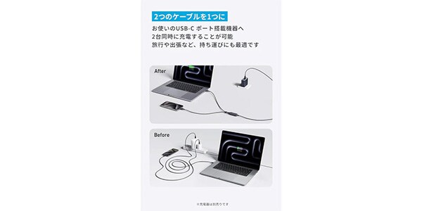 Anker ( アンカー ) / USB-C&USB-Cケーブル (2-in-1, 140W) (1.2m ブラック)画像2