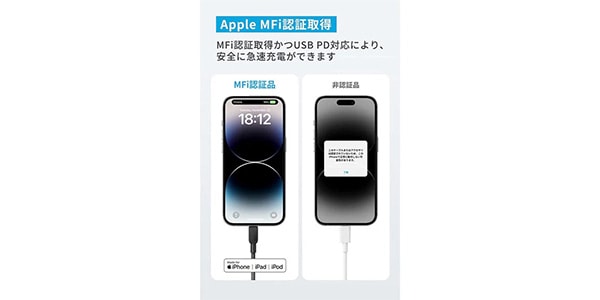 Anker / 310 USB-C&ライトニングケーブル 1.8m ブラック 2本セット画像4