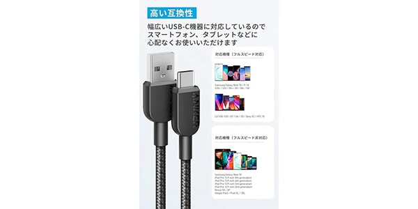 Anker ( アンカー )  / 310 USB-C&USB-Aケーブル USB 2.0 (1.8m 2本セット)画像4