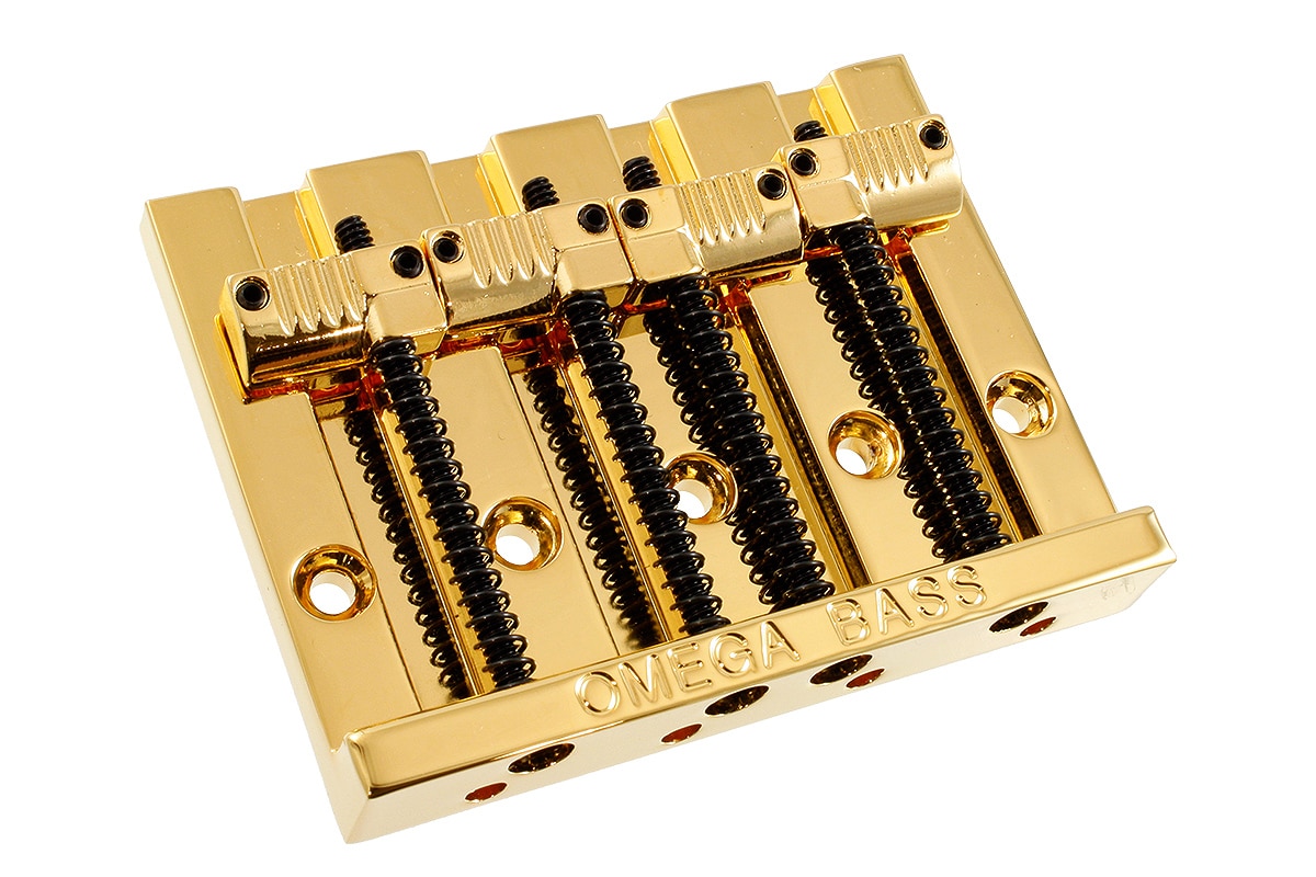 /BB-3351-002 Grooved Omega Bass Bridge Gold