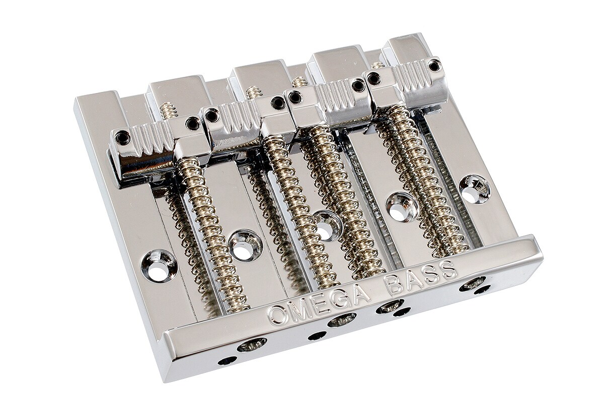 /BB-3351-010 Grooved Omega Bass Bridge Chrome