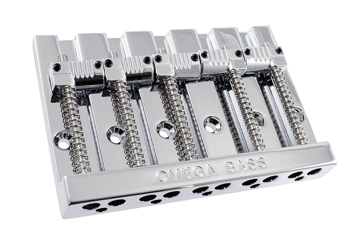 /BB-3361-010 5-String Grooved Omega Bass Bridge Chrome