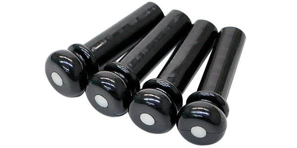 ALLPARTS / BP-0677-023 Black Grooved Acoustic Bass Bridge Pins