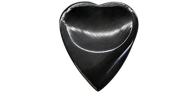 Animals Pedal / Wild Picks　Cow Horn Heart Pick Double Dent Black