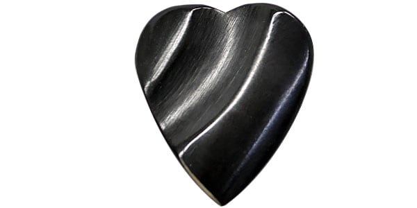 Animals Pedal / Wild Picks　Cow Horn Heart Pick Double Dent Black画像2