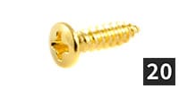 ALLPARTS / GS-0001-002 Pack of 20 Gold Pickguard Screws