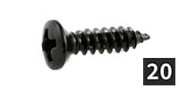 ALLPARTS / GS-0001-003 Pack of 20 Black Pickguard Screws