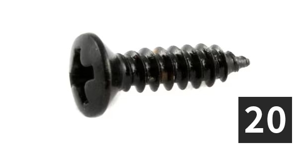 ALLPARTS / GS-0001-003 Pack of 20 Black Pickguard Screws アウトレット品