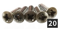 ALLPARTS / GS-0001-007 Pack of 20 Aged Nickel Pickguard Screws