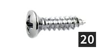 ALLPARTS / GS-0001-010 Pack of 20 Chrome Pickguard Screws