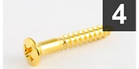 ALLPARTS / GS-0003-002 Pack of 4 Gold Strap Button Screws
