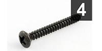 ALLPARTS / GS-0003-003 Pack of 4 Black Strap Button Screws