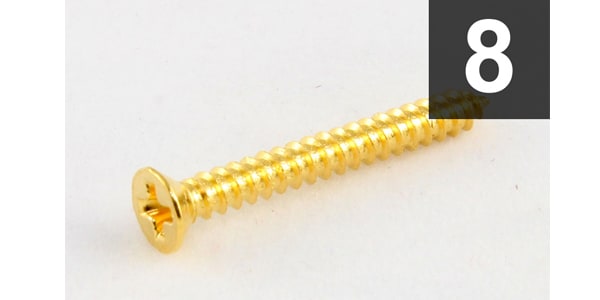 /GS-0008-002 Pack of 8 Gold Humbucking Ring Screws