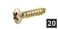 ALLPARTS / GS-0050-001 Pack of 20 Nickel G Size Pickguard Screws