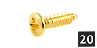 ALLPARTS / GS-0050-002 Pack of 20 Gold G Size Pickguard Screws
