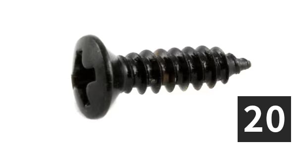 ALLPARTS ( オールパーツ )  / GS-0050-003 Pack of 20 Black G Size Pickguard Screws