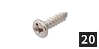 ALLPARTS / GS-0050-005 Pack of 20 Steel G Size Pickguard Screws