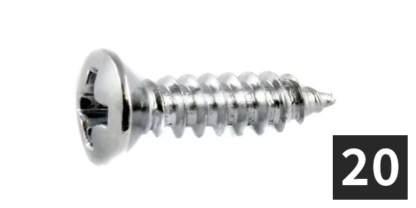 ALLPARTS ( オールパーツ )  / GS-0050-010 Pack of 20 Chrome G Size Pickguard Screws