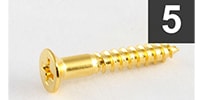 ALLPARTS GS-0063-002 Pack of 5 Gold Bridge Mounting Screws