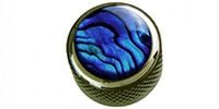 QPARTS Blue Abalone on Dome Knob Pearl Black