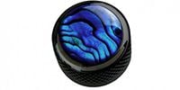 QPARTS Blue Abalone on Dome Knob Dark Black