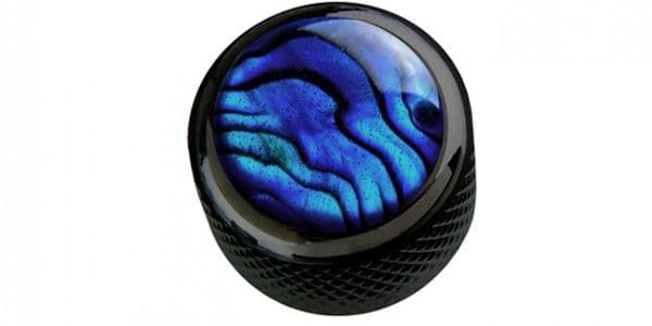 /Blue Abalone on Dome Knob Dark Black