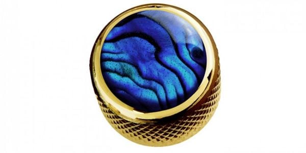 /Blue Abalone on Dome Knob Gold