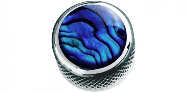 /Blue Abalone on Dome Knob Chrome