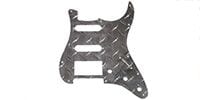 ALLPARTS PG-9895-010 1HB 2SC Chrome Diamond Plate Pickguard for Strat