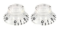 ALLPARTS / PK-0140-031 Set of 2 Vintage-style Bell Knobs Clear